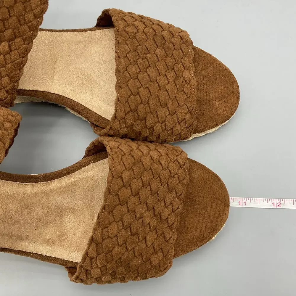 NEW Bella Vita Women’s Mariela Espadrille Wedge Sandals Brown Size 11W